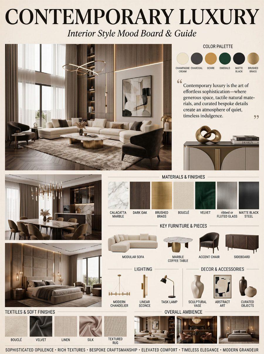 Contemporary Luxury — interior style mood board
