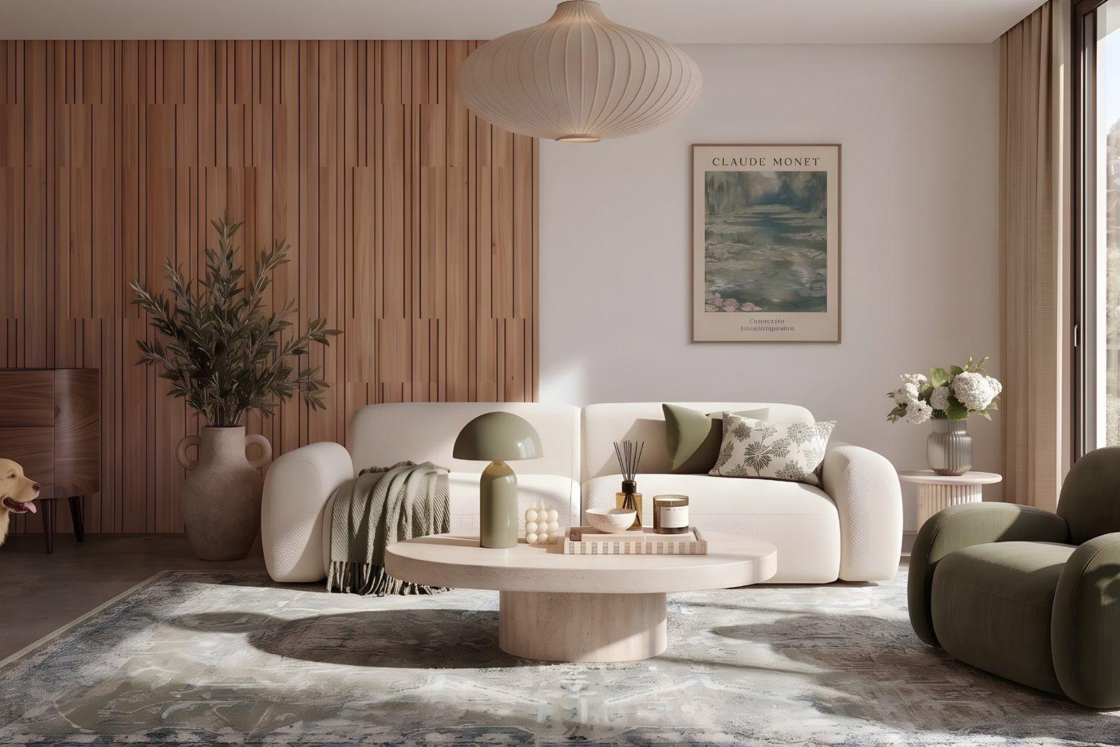 Modernes Wohnzimmer nach dem Virtual Staging